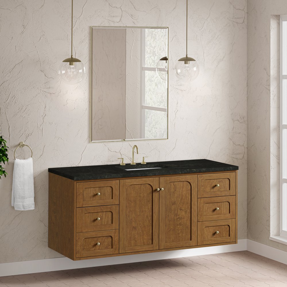 James Martin - Laurent 60" Single Vanity, Honey Oak w/ 3 CM Phantome Eclos Top - 545-V60S-HNO-3PHT view 8