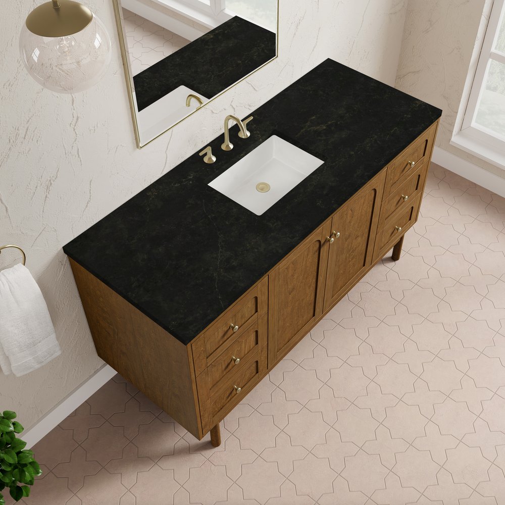 James Martin - Laurent 60" Single Vanity, Honey Oak w/ 3 CM Phantome Eclos Top - 545-V60S-HNO-3PHT view 11