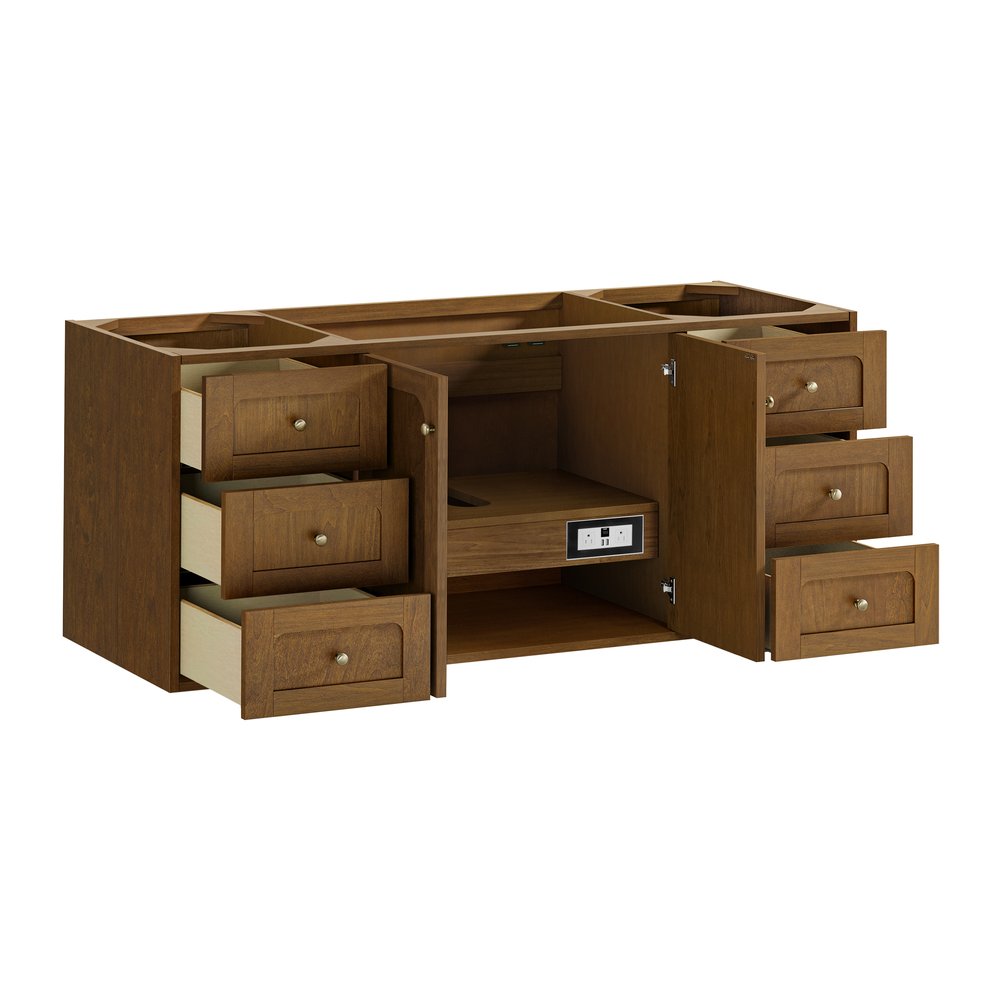 James Martin - Laurent 60" Single Vanity, Honey Oak w/ 3 CM Phantome Eclos Top - 545-V60S-HNO-3PHT view 13