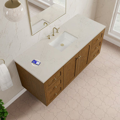 James Martin - Laurent 60" Single Vanity, Honey Oak w/ 3 CM Siberian Silestone Top w/FreePower Wireless Charger - 545-V60S-HNO-FSFR view 12
