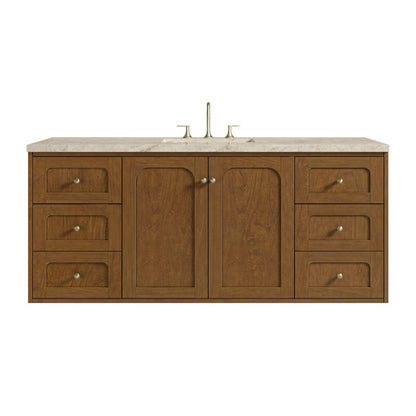 James Martin - Laurent 60" Single Vanity, Honey Oak w/ 3 CM Tajnar Eclos Top w/FreePower Wireless Charger - 545-V60S-HNO-FTJR view 2
