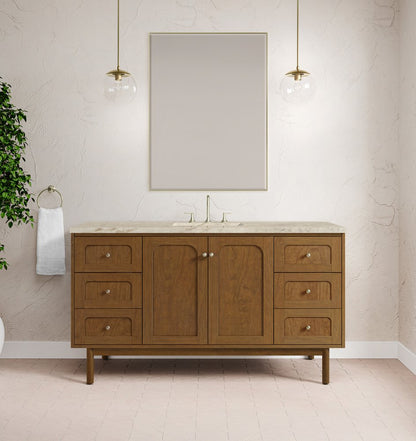James Martin - Laurent 60" Single Vanity, Honey Oak w/ 3 CM Tajnar Eclos Top w/FreePower Wireless Charger - 545-V60S-HNO-FTJR view 5