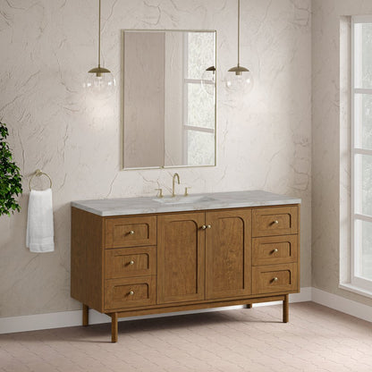 James Martin - Laurent 60" Single Vanity, Honey Oak w/ 3 CM Victorian Silver Silestone Top - 545-V60S-HNO-3VSL view 7
