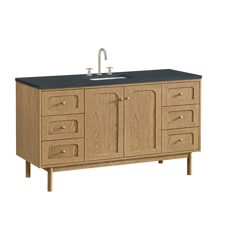James Martin - Laurent 60" Single Vanity, Light Natural Oak, w/ 3 CM Charcoal Soapstone Quartz Top - 545-V60S-LNO-3CSP view 16