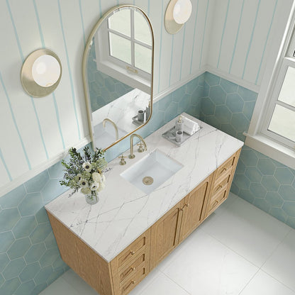 James Martin - Laurent 60" Single Vanity, Light Natural Oak, w/ 3 CM Ethereal Noctis Quartz Top - 545-V60S-LNO-3ENC view 12