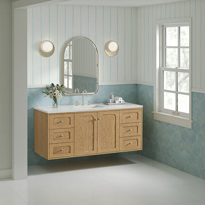 James Martin - Laurent 60" Single Vanity, Light Natural Oak, w/ 3 CM Lime Delight Quartz Top - 545-V60S-LNO-3LDL view 7