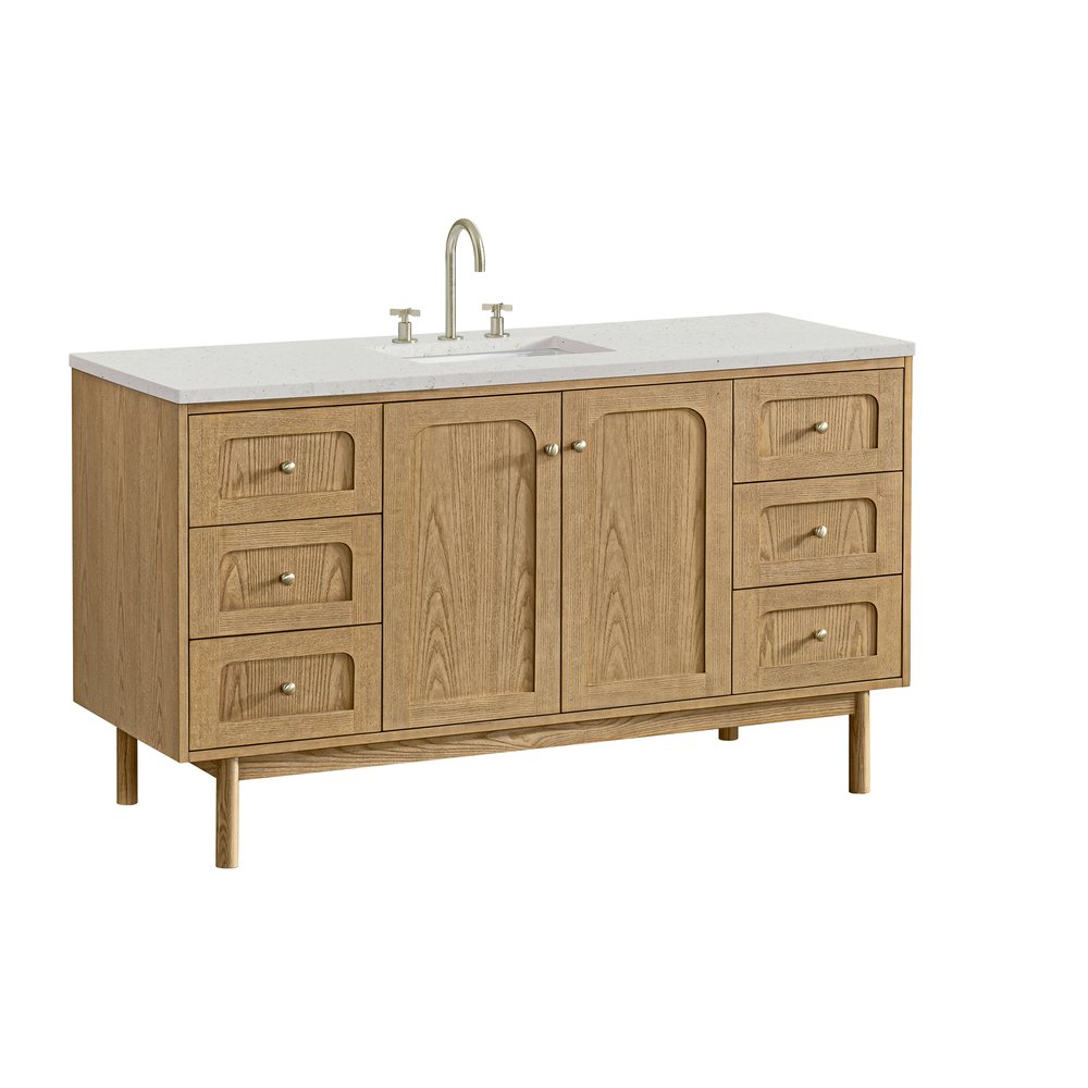 James Martin - Laurent 60" Single Vanity, Light Natural Oak, w/ 3 CM Lime Delight Quartz Top - 545-V60S-LNO-3LDL view 16