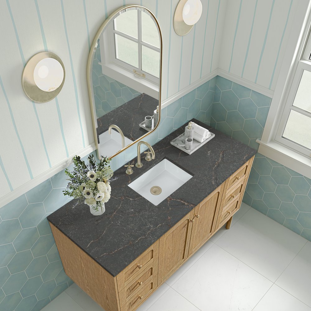 James Martin - Laurent 60" Single Vanity, Light Natural Oak, w/ 3 CM Parisien Bleu Quartz Top - 545-V60S-LNO-3PBL view 11