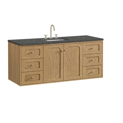 James Martin - Laurent 60" Single Vanity, Light Natural Oak, w/ 3 CM Parisien Bleu Quartz Top - 545-V60S-LNO-3PBL view 17