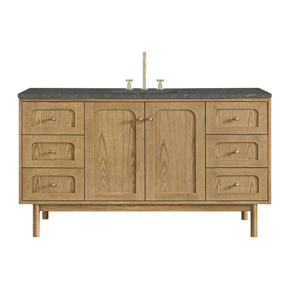 James Martin - Laurent 60" Single Vanity, Light Natural Oak, w/ 3 CM Parisien Bleu Silestone Top w/ FreePower Wireless Charger - 545-V60S-LNO-FPBL view 1