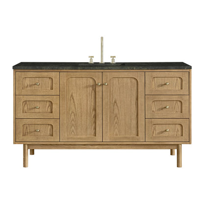 James Martin - Laurent 60" Single Vanity, Light Natural Oak, w/ 3 CM Phantome Eclos Top - 545-V60S-LNO-3PHT view 1