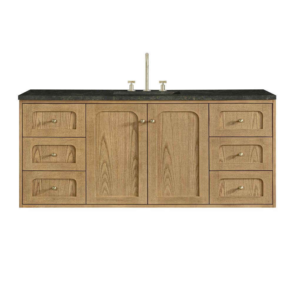James Martin - Laurent 60" Single Vanity, Light Natural Oak, w/ 3 CM Phantome Eclos Top - 545-V60S-LNO-3PHT view 2