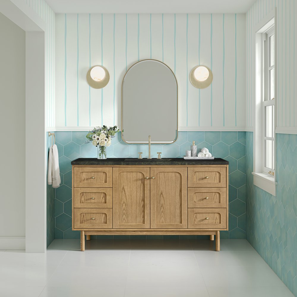 James Martin - Laurent 60" Single Vanity, Light Natural Oak, w/ 3 CM Phantome Eclos Top - 545-V60S-LNO-3PHT view 4