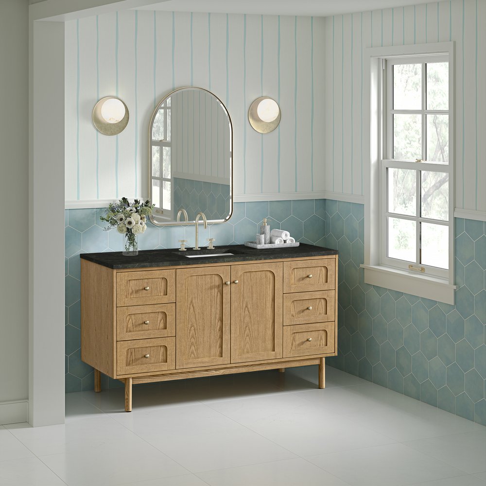 James Martin - Laurent 60" Single Vanity, Light Natural Oak, w/ 3 CM Phantome Eclos Top - 545-V60S-LNO-3PHT view 6