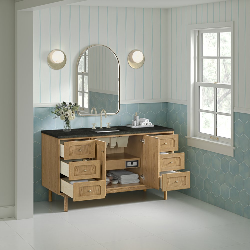 James Martin - Laurent 60" Single Vanity, Light Natural Oak, w/ 3 CM Phantome Eclos Top - 545-V60S-LNO-3PHT view 8