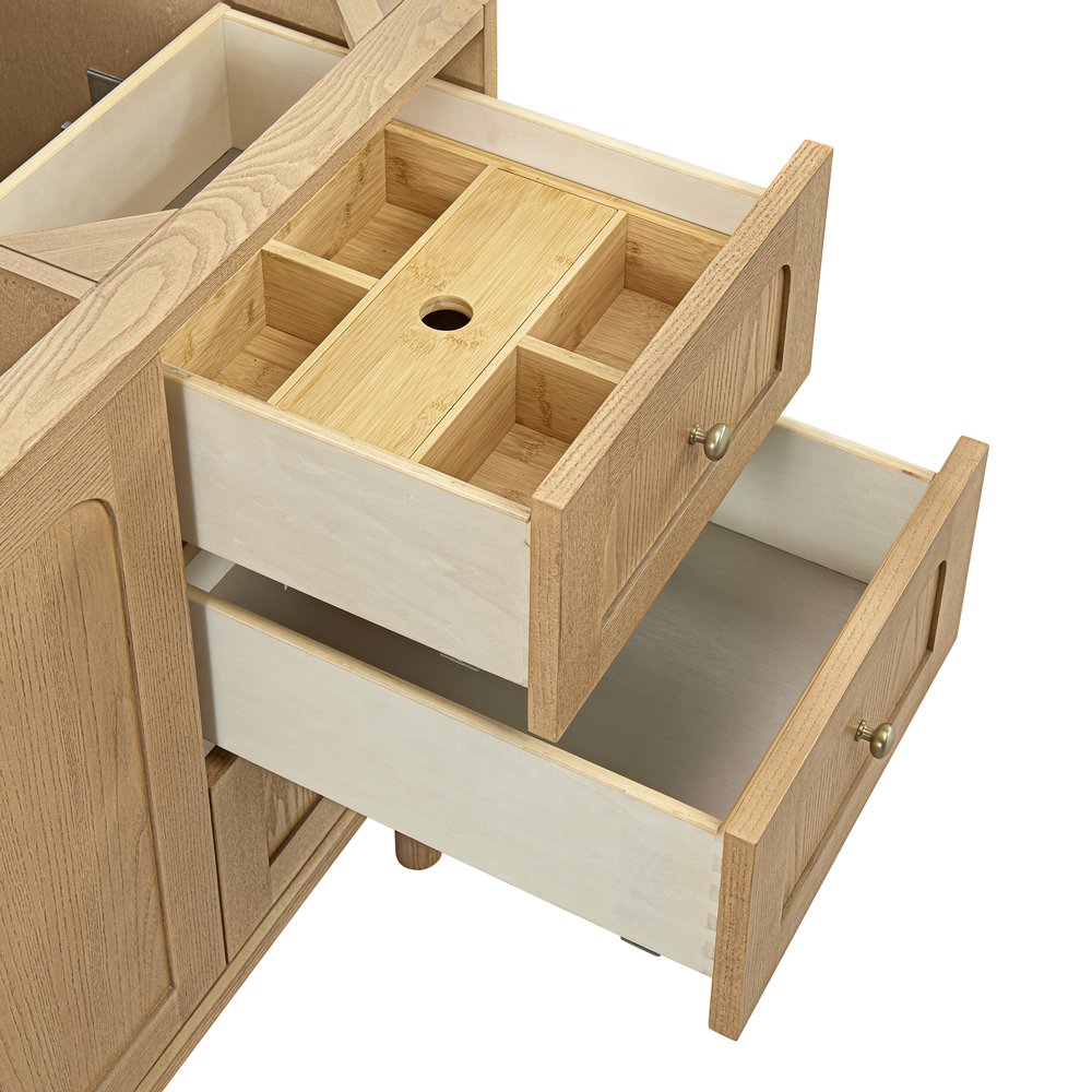 James Martin - Laurent 60" Single Vanity, Light Natural Oak, w/ 3 CM Siberian Silestone Top - 545-V60S-LNO-3SFR view 19