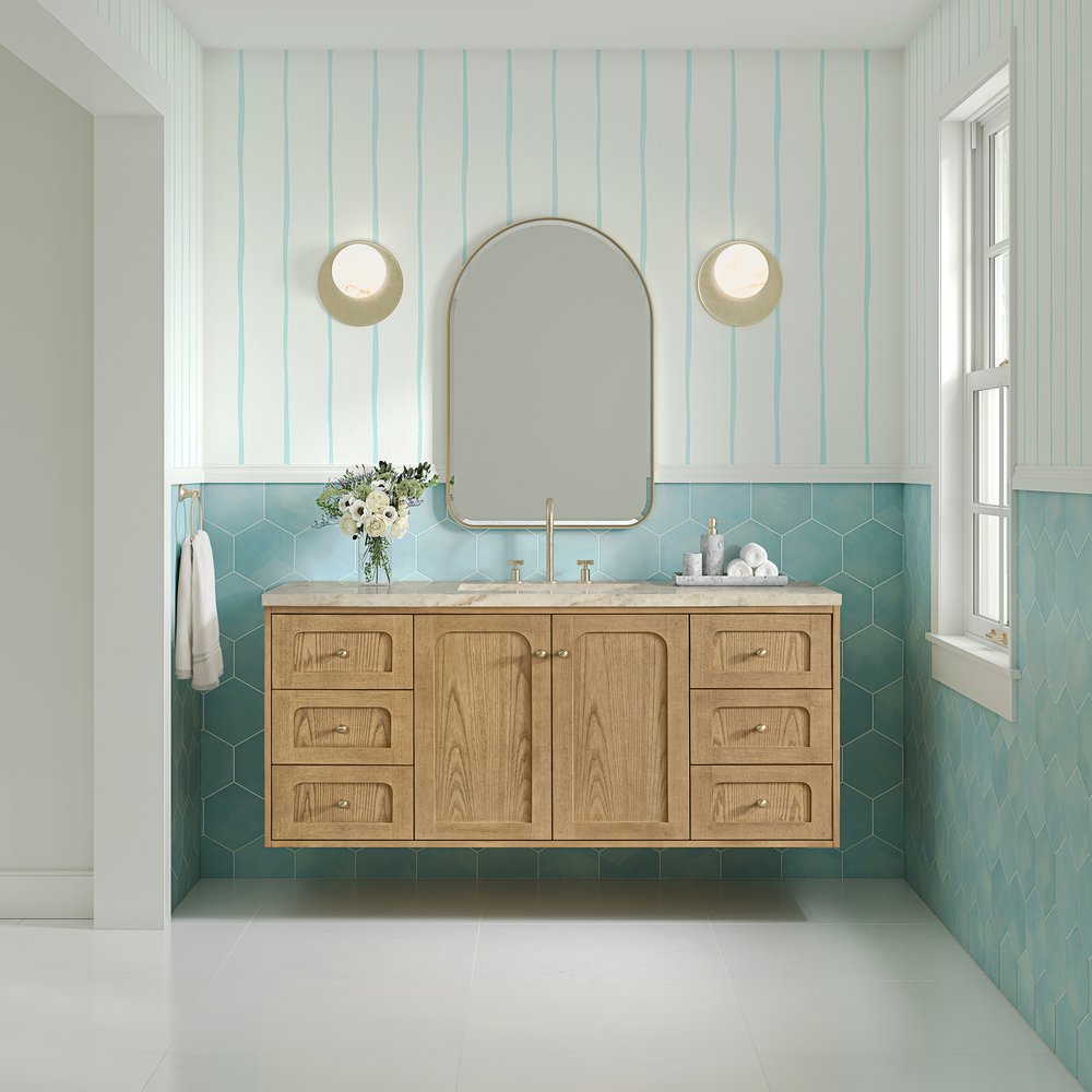 James Martin - Laurent 60" Single Vanity, Light Natural Oak, w/ 3 CM Tajnar Eclos Top - 545-V60S-LNO-3TJR view 5
