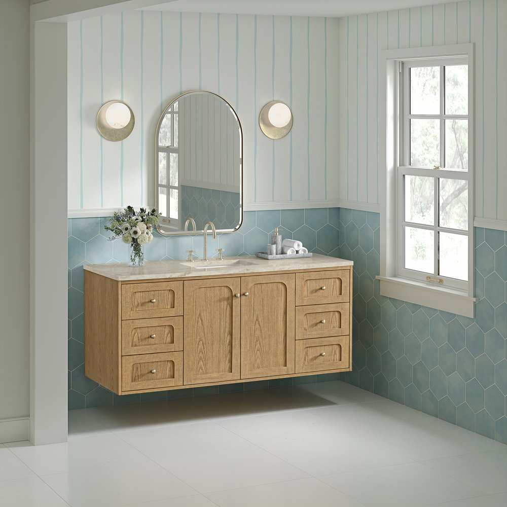 James Martin - Laurent 60" Single Vanity, Light Natural Oak, w/ 3 CM Tajnar Eclos Top - 545-V60S-LNO-3TJR view 7