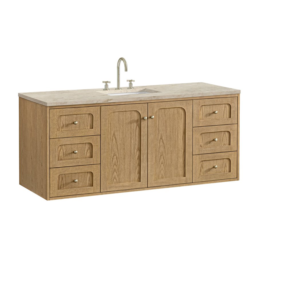 James Martin - Laurent 60" Single Vanity, Light Natural Oak, w/ 3 CM Tajnar Eclos Top - 545-V60S-LNO-3TJR view 17