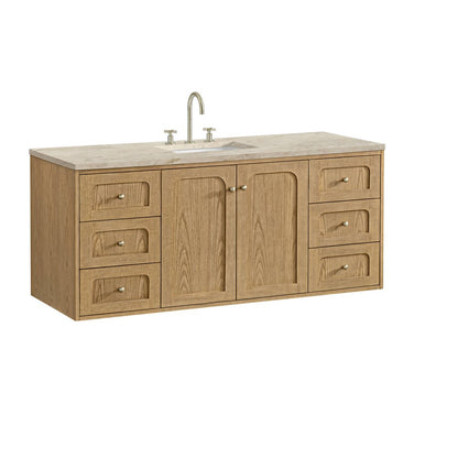James Martin - Laurent 60" Single Vanity, Light Natural Oak, w/ 3 CM Tajnar Eclos Top - 545-V60S-LNO-3TJR view 17