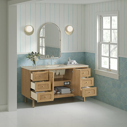 James Martin - Laurent 60" Single Vanity, Light Natural Oak, w/ 3 CM Tajnar Eclos Top w/FreePower Wireless Charger - 545-V60S-LNO-FTJR view 8