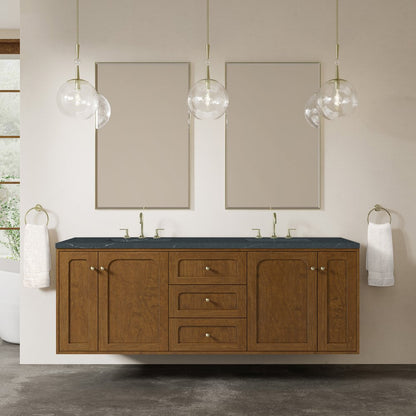 James Martin - Laurent 72" Double Vanity, Honey Oak w/ 3 CM Charcoal Soapstone Silestone Top - 545-V72-HNO-3CSP view 5