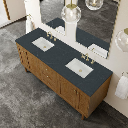 James Martin - Laurent 72" Double Vanity, Honey Oak w/ 3 CM Charcoal Soapstone Silestone Top - 545-V72-HNO-3CSP view 10