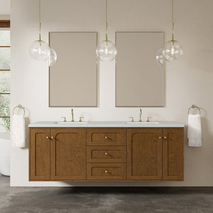 James Martin - Laurent 72" Double Vanity, Honey Oak w/ 3 CM Lime Delight Silestone Top - 545-V72-HNO-3LDL view 5