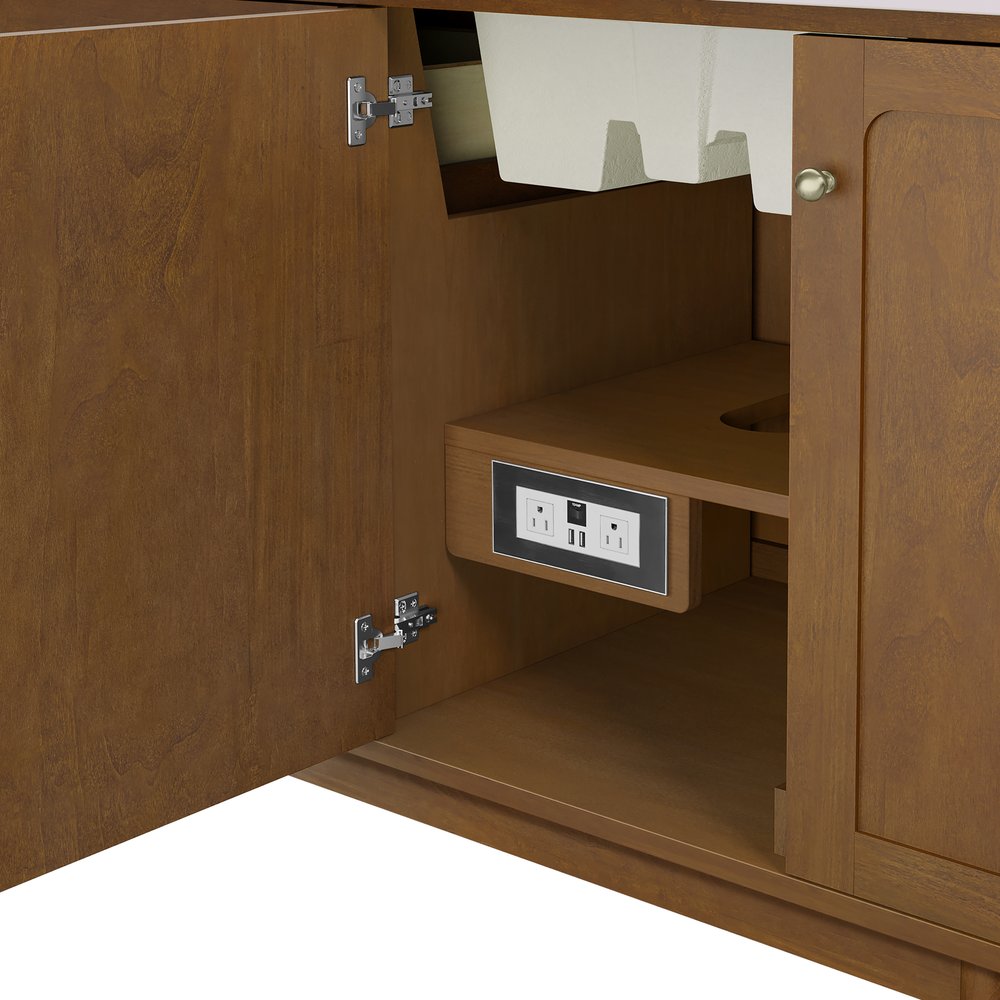 James Martin - Laurent 72" Double Vanity, Honey Oak w/ 3 CM Lime Delight Silestone Top - 545-V72-HNO-3LDL view 19