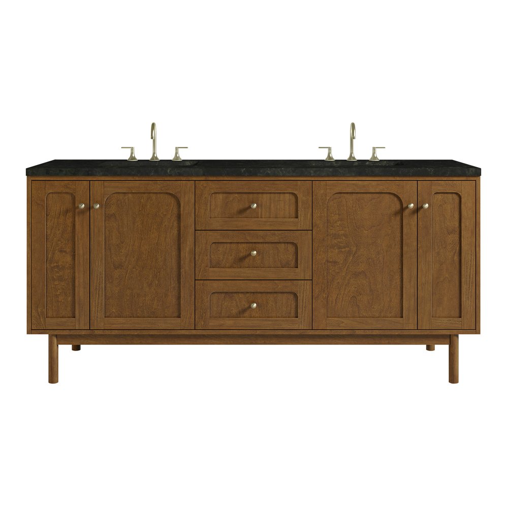 James Martin - Laurent 72" Double Vanity, Honey Oak w/ 3 CM Phantome Eclos Top - 545-V72-HNO-3PHT view 1