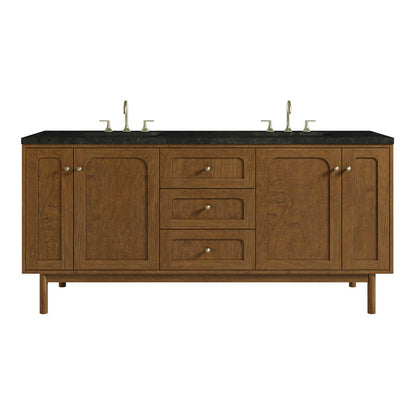 James Martin - Laurent 72" Double Vanity, Honey Oak w/ 3 CM Phantome Eclos Top - 545-V72-HNO-3PHT view 1