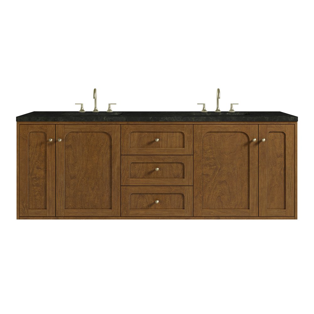 James Martin - Laurent 72" Double Vanity, Honey Oak w/ 3 CM Phantome Eclos Top - 545-V72-HNO-3PHT view 2