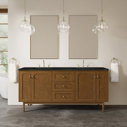James Martin - Laurent 72" Double Vanity, Honey Oak w/ 3 CM Phantome Eclos Top - 545-V72-HNO-3PHT view 4