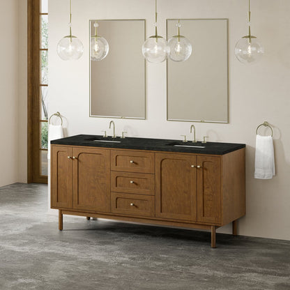 James Martin - Laurent 72" Double Vanity, Honey Oak w/ 3 CM Phantome Eclos Top - 545-V72-HNO-3PHT view 6