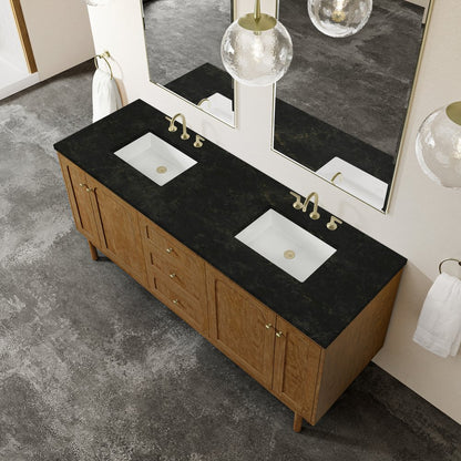 James Martin - Laurent 72" Double Vanity, Honey Oak w/ 3 CM Phantome Eclos Top - 545-V72-HNO-3PHT view 10