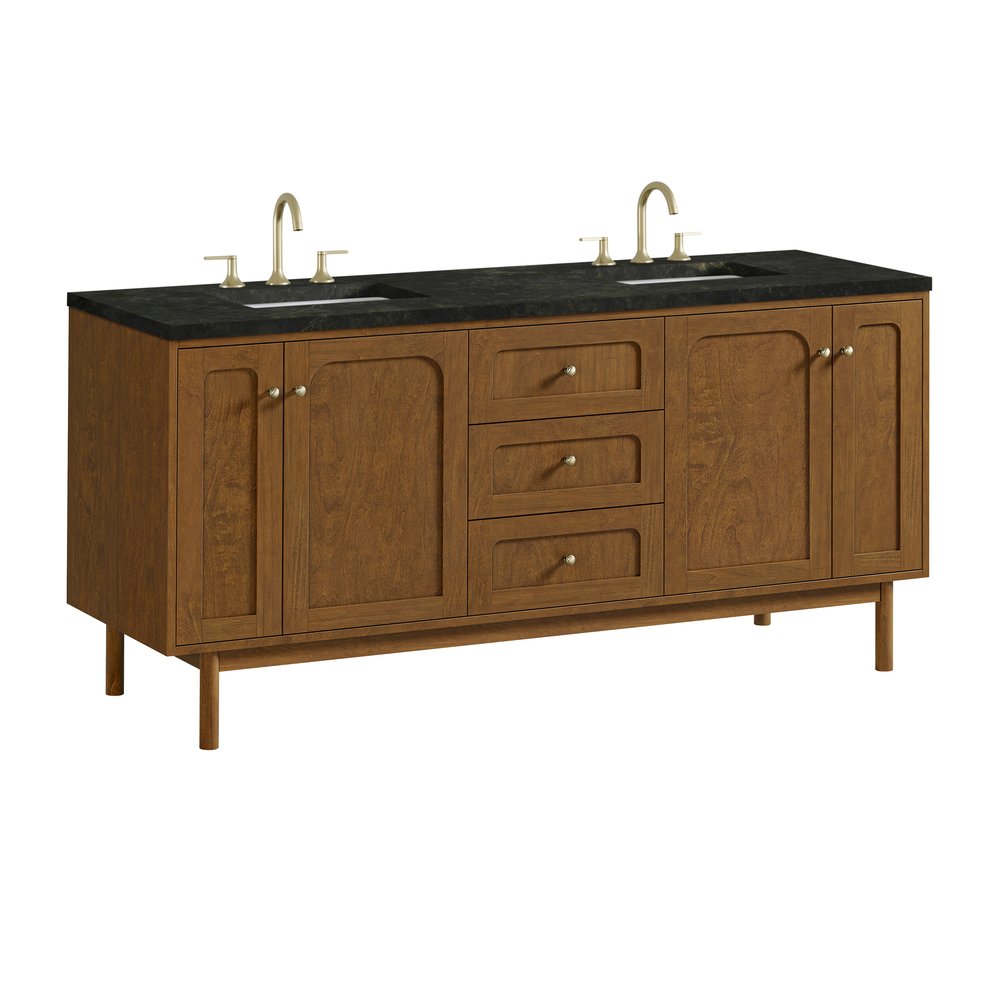 James Martin - Laurent 72" Double Vanity, Honey Oak w/ 3 CM Phantome Eclos Top - 545-V72-HNO-3PHT view 16