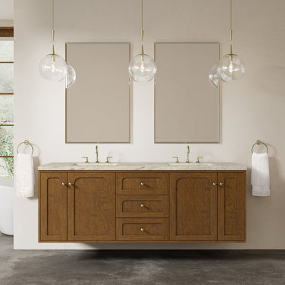 James Martin - Laurent 72" Double Vanity, Honey Oak w/ 3 CM Tajnar Eclos Top - 545-V72-HNO-3TJR view 5