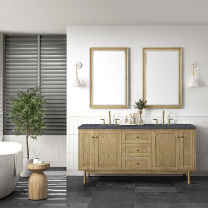 James Martin - Laurent 72" Double Vanity, Light Natural Oak w/ 3 CM Charcoal Soapstone Top - 545-V72-LNO-3CSP view 3