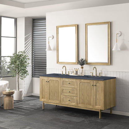 James Martin - Laurent 72" Double Vanity, Light Natural Oak w/ 3 CM Charcoal Soapstone Top - 545-V72-LNO-3CSP view 5