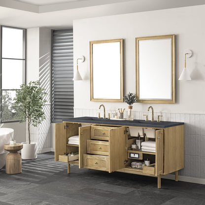 James Martin - Laurent 72" Double Vanity, Light Natural Oak w/ 3 CM Charcoal Soapstone Top - 545-V72-LNO-3CSP view 7