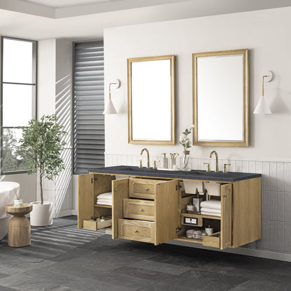 James Martin - Laurent 72" Double Vanity, Light Natural Oak w/ 3 CM Charcoal Soapstone Top - 545-V72-LNO-3CSP view 8