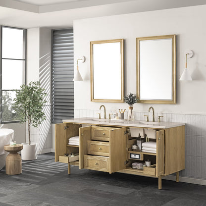 James Martin - Laurent 72" Double Vanity, Light Natural Oak w/ 3 CM Eternal Marfil Top - 545-V72-LNO-3EMR view 7