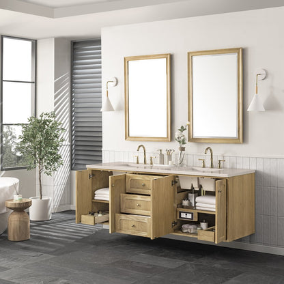 James Martin - Laurent 72" Double Vanity, Light Natural Oak w/ 3 CM Eternal Marfil Top - 545-V72-LNO-3EMR view 8