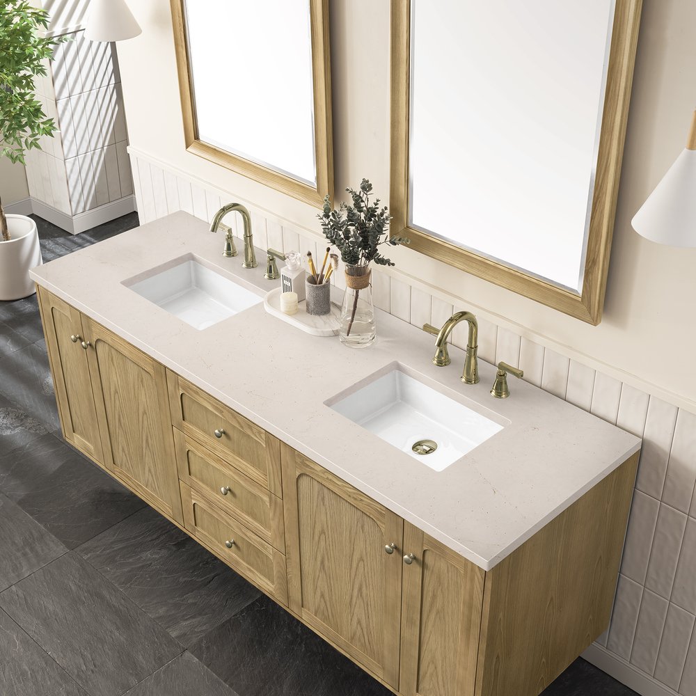 James Martin - Laurent 72" Double Vanity, Light Natural Oak w/ 3 CM Eternal Marfil Top - 545-V72-LNO-3EMR view 10