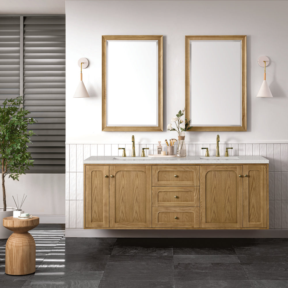 James Martin - Laurent 72" Double Vanity, Light Natural Oak w/ 3 CM Lime Delight Top - 545-V72-LNO-3LDL view 4