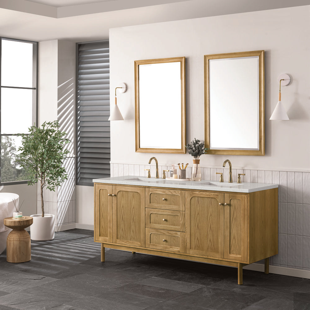 James Martin - Laurent 72" Double Vanity, Light Natural Oak w/ 3 CM Lime Delight Top - 545-V72-LNO-3LDL view 5