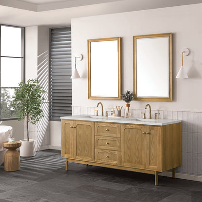 James Martin - Laurent 72" Double Vanity, Light Natural Oak w/ 3 CM Lime Delight Top - 545-V72-LNO-3LDL view 5