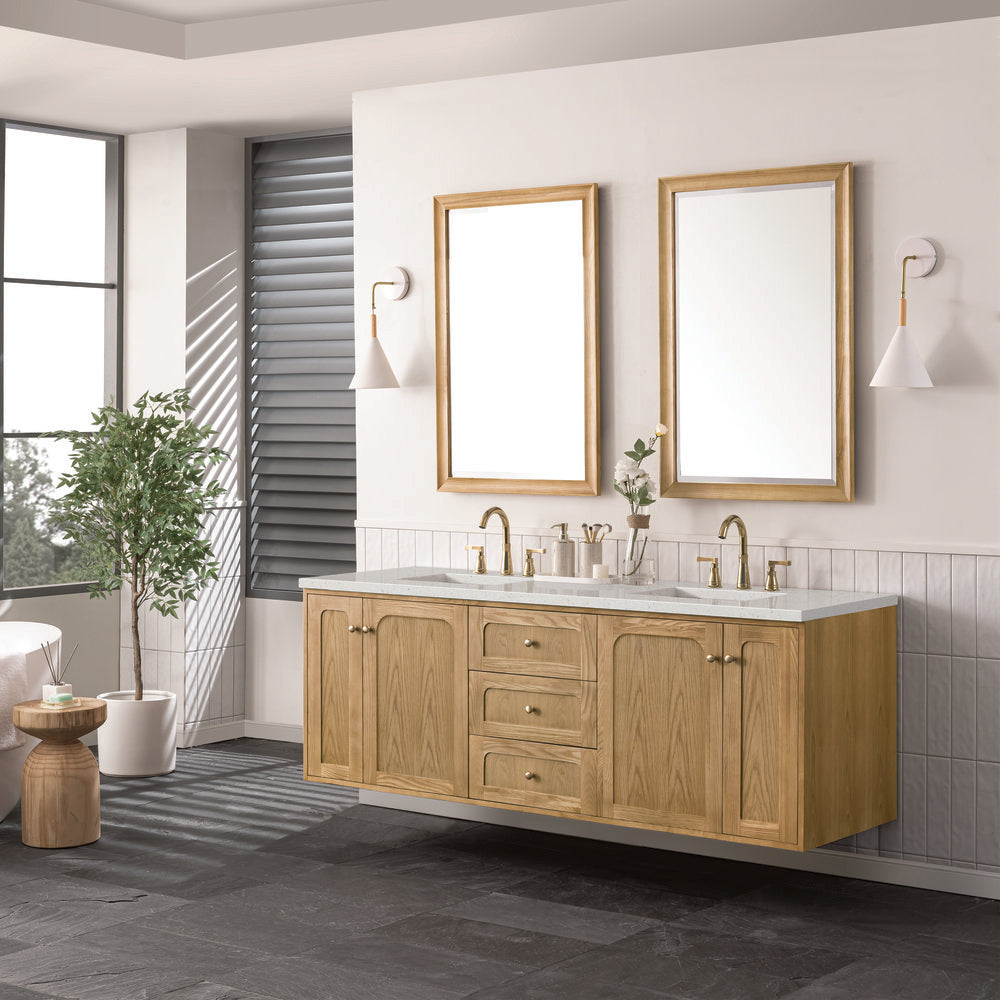 James Martin - Laurent 72" Double Vanity, Light Natural Oak w/ 3 CM Lime Delight Top - 545-V72-LNO-3LDL view 6