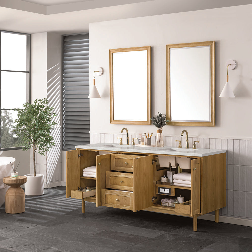 James Martin - Laurent 72" Double Vanity, Light Natural Oak w/ 3 CM Lime Delight Top - 545-V72-LNO-3LDL view 7