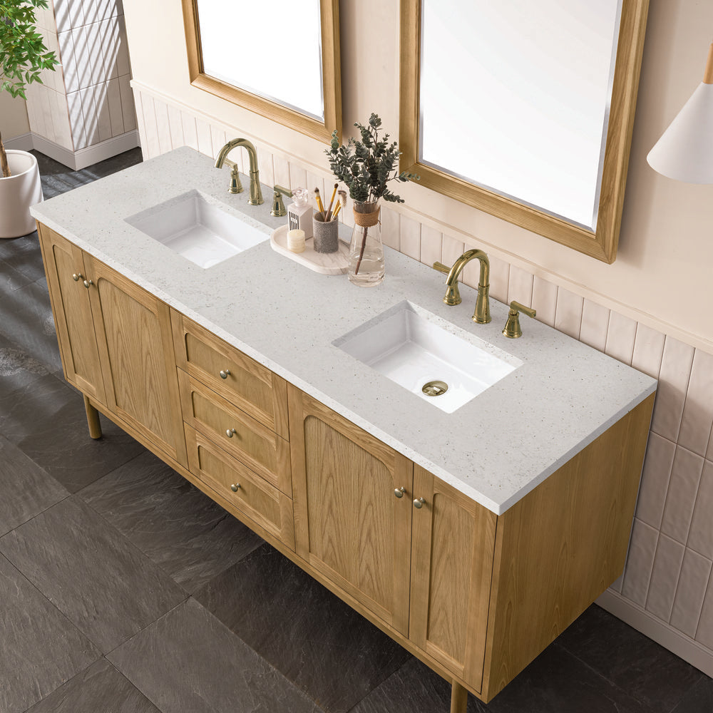James Martin - Laurent 72" Double Vanity, Light Natural Oak w/ 3 CM Lime Delight Top - 545-V72-LNO-3LDL view 9